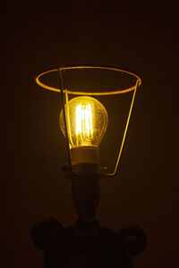 Close-up of illuminated light bulb