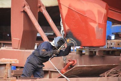 Man working at construction site