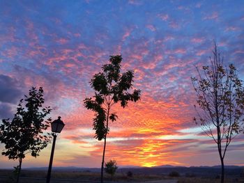 Silhouette of landscape at sunset