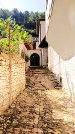 Alley amidst buildings against sky