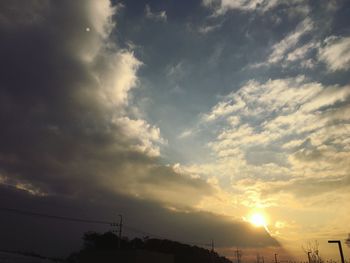 Low angle view of sky at sunset