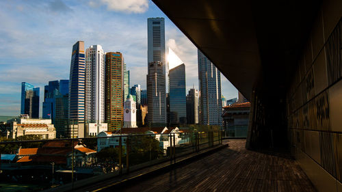 Modern buildings against sky in city