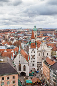 Old town hall, munich, germany. aerial view from new town hall tower