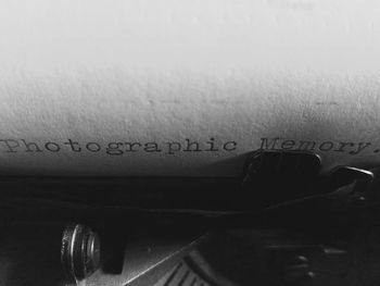 Paper on typewriter