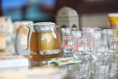 Close-up of coffee on table