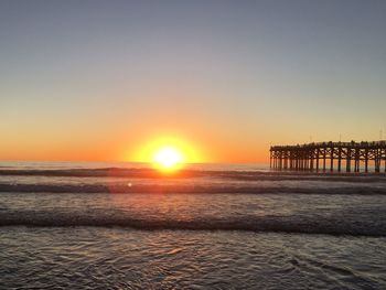 Scenic view of sunset over sea