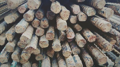 Full frame shot of logs