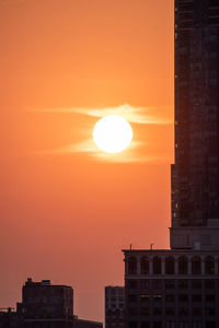 Silhouette buildings against sky during sunset