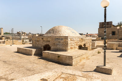 View of temple against clear sky