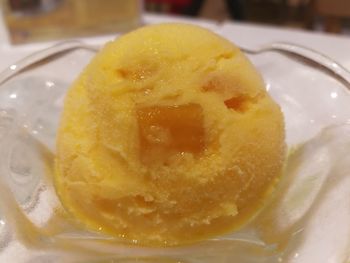 Close-up of ice cream in plate