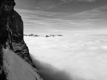 Scenic view of cloudscape over mountains