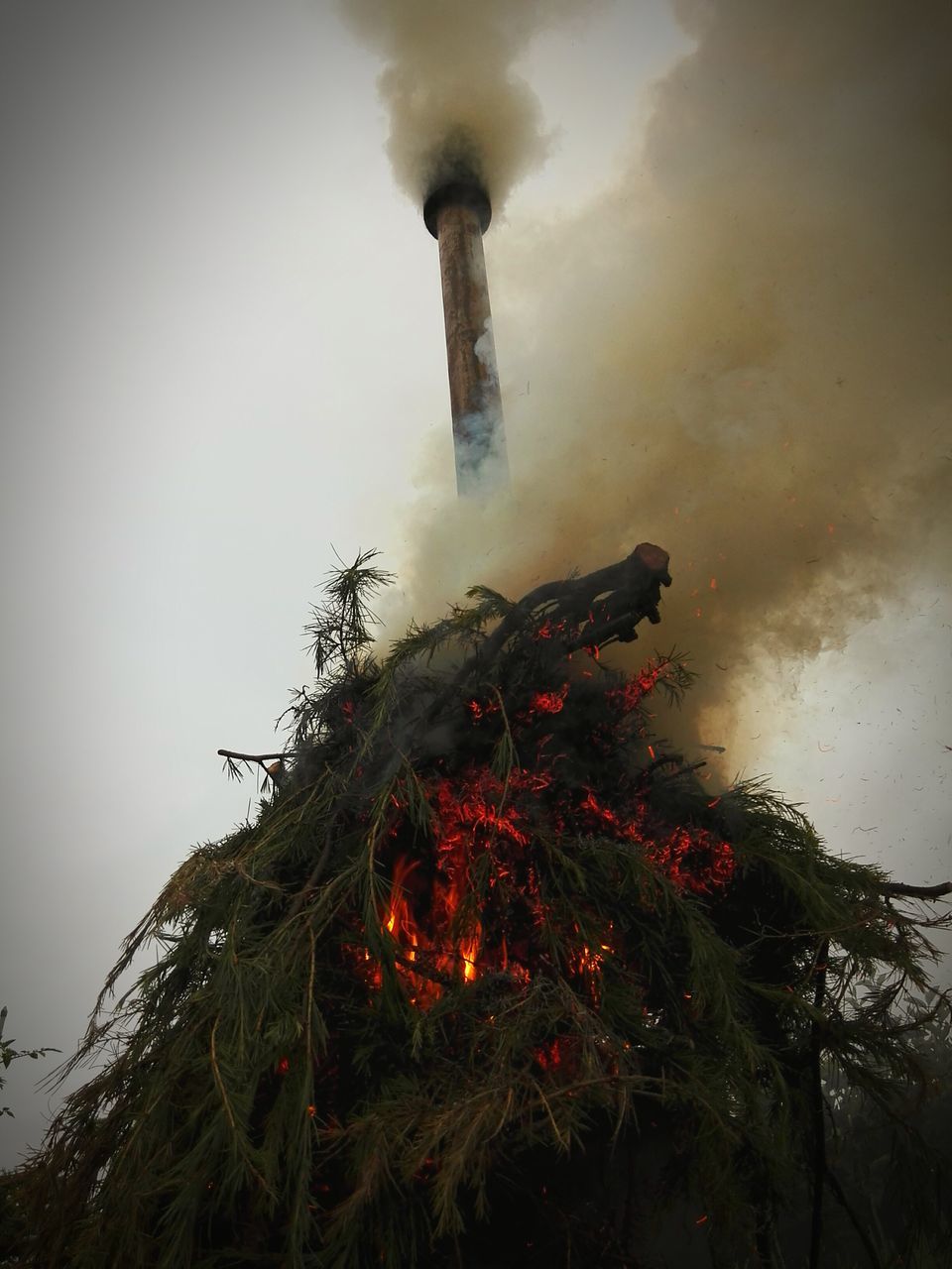 fire - natural phenomenon, burning, smoke - physical structure, low angle view, flame, night, heat - temperature, motion, illuminated, long exposure, celebration, glowing, smoke, sky, sparks, no people, outdoors, firework - man made object, exploding, blurred motion