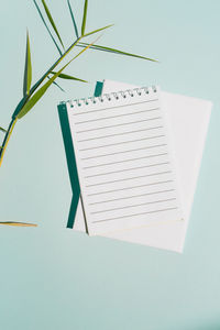 Close-up of open book on potted plant