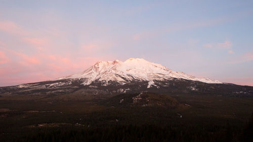 View of mt. shasta at sunset