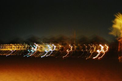 Light trails at night