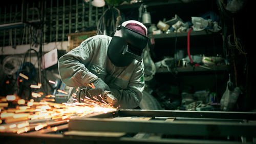 Man working in shopping mall