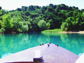 View of boat in river