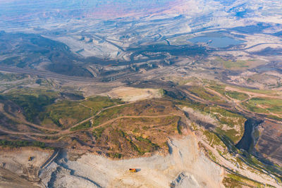 High angle view of road passing through landscape