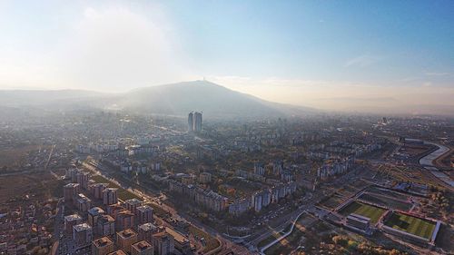 High angle view of city