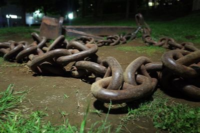 Close-up of metal chain