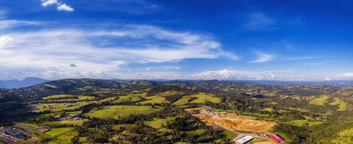 Aerial landscape from alto de las palmas in envigado antioquia - colombia