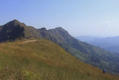 Scenic view of mountains against clear sky