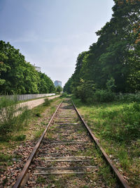 View of railroad tracks against sky