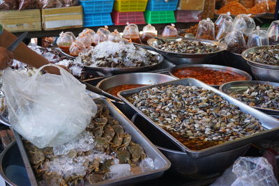 Close-up of food for sale at market stall