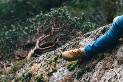 Low section of man outdoors