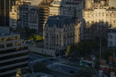High angle view of city against sky
