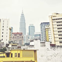 View of skyscrapers in city