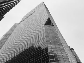 Low angle view of modern building against clear sky