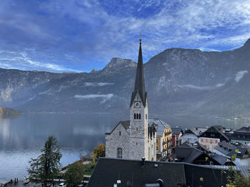 Hallstatt, austria. mountain village in the austrian alps