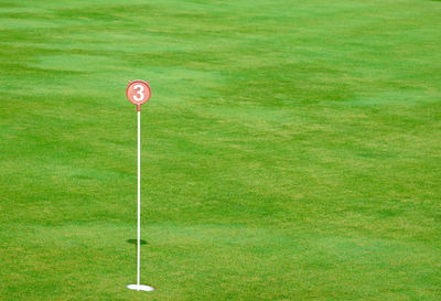 High angle view of golf course