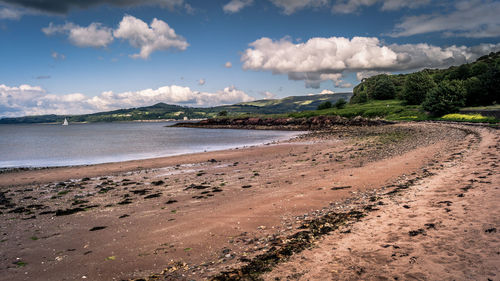 Scenic view of beach against sky