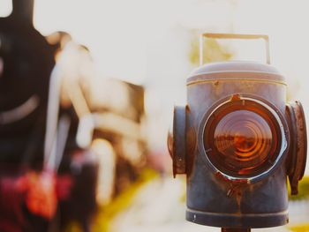 Close-up of beer glass on table