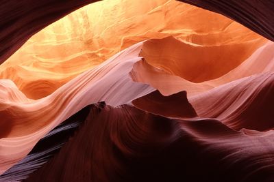 Low angle view of rock formation at antelope canyon