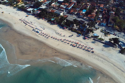 High angle view of crowd in swimming pool