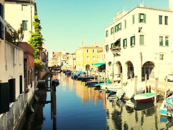 View of canal in city
