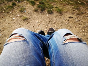 Low section of person wearing shoes