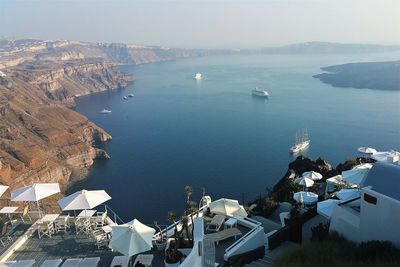 Santorini panoramic dusk view