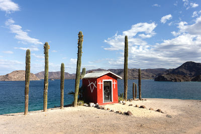 Scenic view of beach against sky