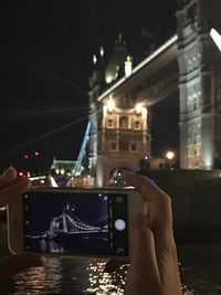 Illuminated city at night