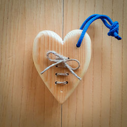 High angle view of fire hydrant on wooden table