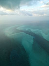 Aerial view of sea against sky