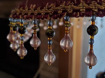 Close-up of decoration hanging at market stall