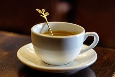 Close-up of coffee on table