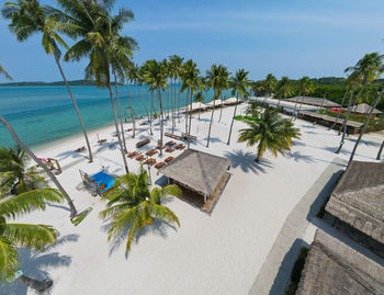 High angle view of beach against sky