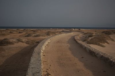 Scenic view of beach against clear sky