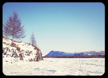 Scenic view of landscape against clear sky